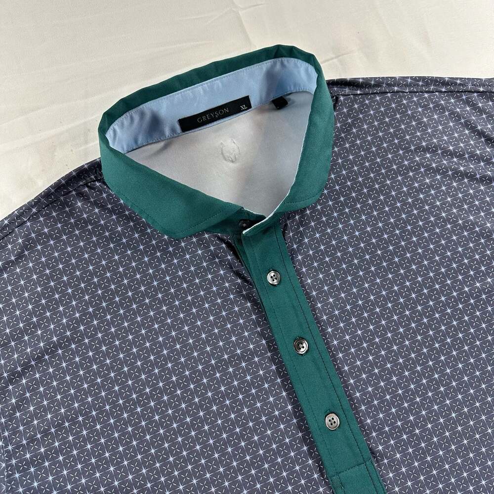 Greyson Clothiers Men's Performance Golf Polo Shirt Geometric Contrast Collar